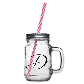Name mit D Initiale für Daniel David Diana Dennis - Henkelglas mit Schraubdeckel - Klar - Rechts
