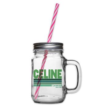 Céline-grüne Legende - Henkelglas mit Schraubdeckel - Klar - Rechts