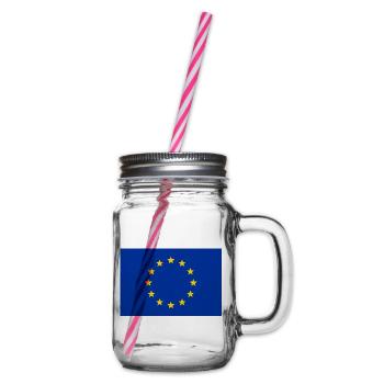 EU-Flagge - Henkelglas mit Schraubdeckel - Klar - Rechts
