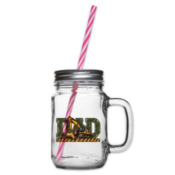 Dad Bagger – Geschenk für Baggerfahrer - Henkelglas mit Schraubdeckel - Klar - Rechts