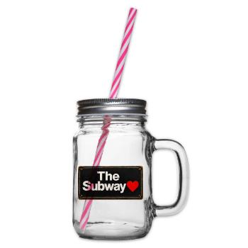 Subway Heart Retro-Schild - Henkelglas mit Schraubdeckel - Klar - Rechts