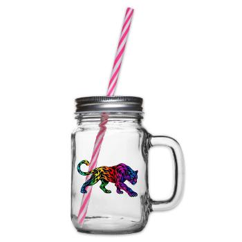 Stammes-Regenbogenpanther - Henkelglas mit Schraubdeckel - Klar - Rechts