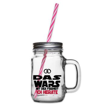das wars ich heirate - Henkelglas mit Schraubdeckel - Klar - Rechts