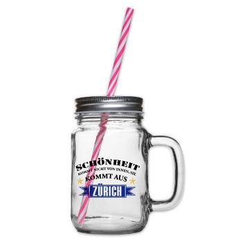 Schönheit aus Zürich - Henkelglas mit Schraubdeckel - Klar - Rechts