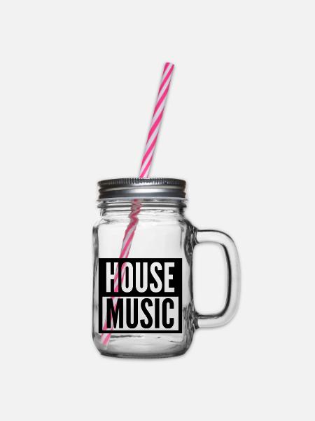 house music - Henkelglas mit Schraubdeckel - Klar