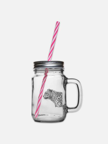 leopard - Henkelglas mit Schraubdeckel - Klar