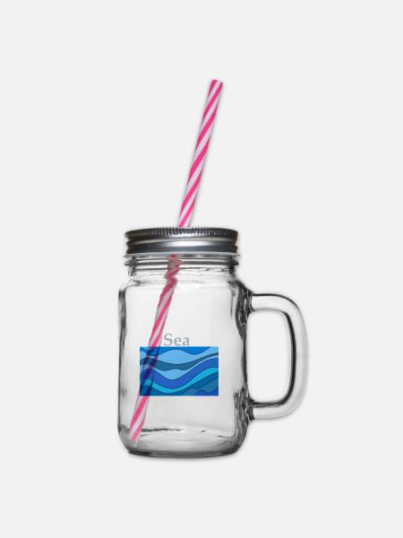 Meer - Henkelglas mit Schraubdeckel - Klar