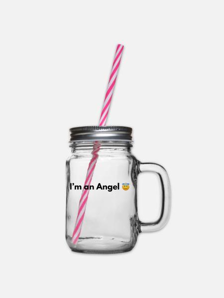 I AM AN ANGEL - Henkelglas mit Schraubdeckel - Klar