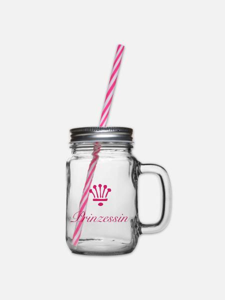 Prinzessin - Henkelglas mit Schraubdeckel - Klar