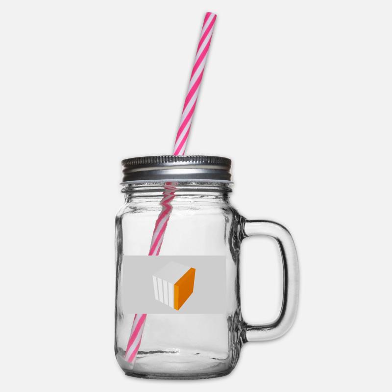Cube à fendre orange - Bocal à boisson - transparent