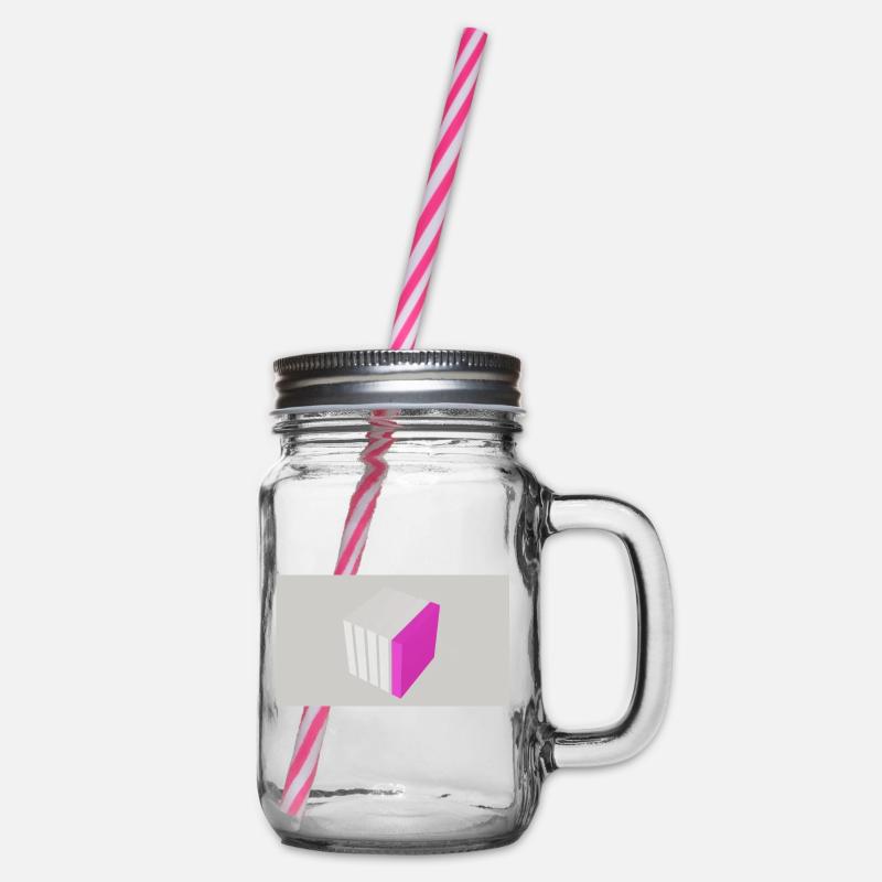 Cube à fendre rose - Bocal à boisson - transparent
