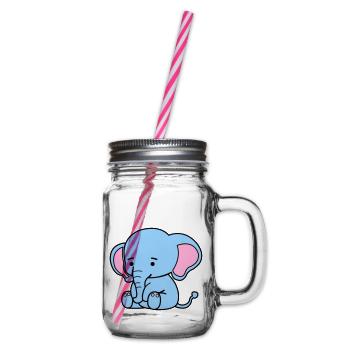 cute elephant - Henkelglas mit Schraubdeckel - Klar - Rechts