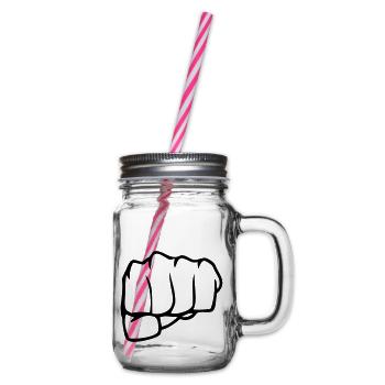 fist - Glass jar with handle and screw cap - clear - Right