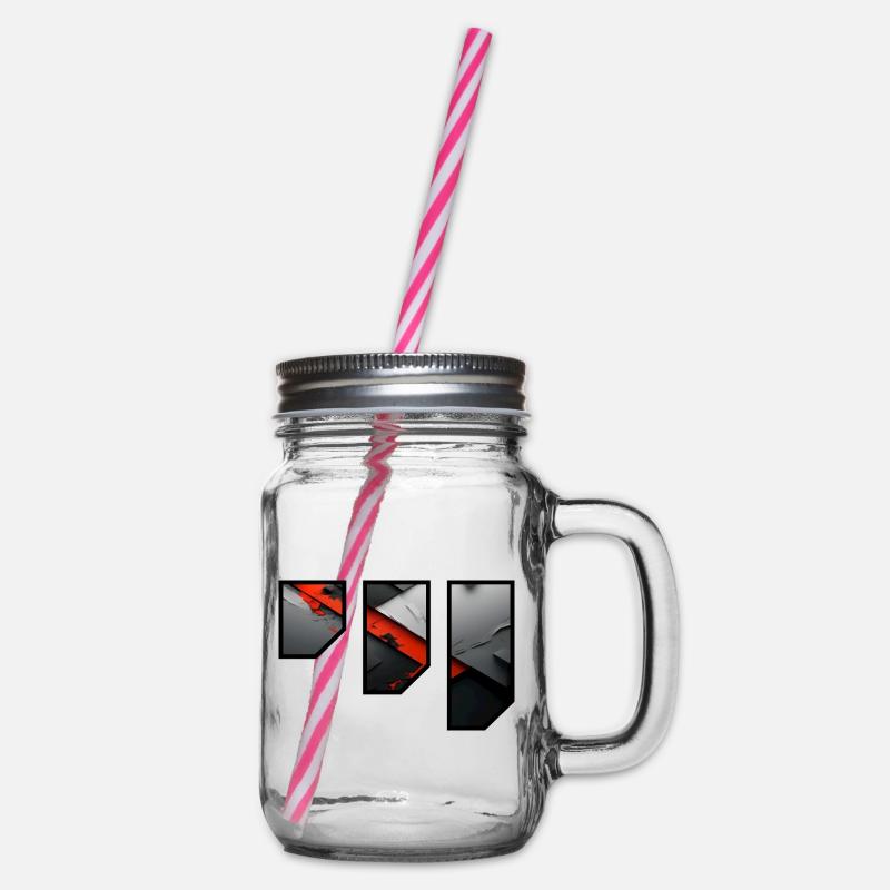 Motif abstrait de déchirure rouge et gris - Bocal à boisson - transparent