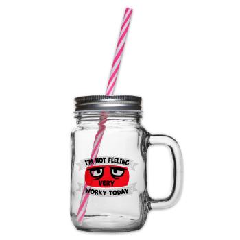 Je ne me sens pas très worky aujourd’hui Faul Arbeit humour - Bocal à boisson - transparent - Droite