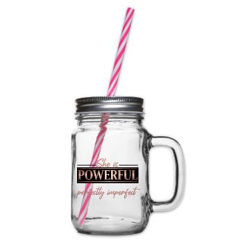 Puissant et parfaitement imparfait – Design Rose Gold - Bocal à boisson - transparent - Droite