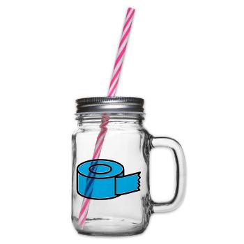 Tape Roll Comic - Glass jar with handle and screw cap - clear - Right