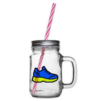 Modern Running Sneaker - Glass jar with handle and screw cap - clear - Right