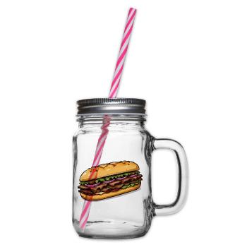 Sandwich illustration - Glass jar with handle and screw cap - clear - Right