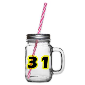 31 Number symbol - Glass jar with handle and screw cap - clear - Right