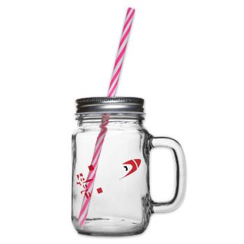 Abstract Rocket Silhouette - Glass jar with handle and screw cap - clear - Right