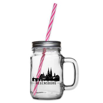 Regensburg Skyline - Henkelglas mit Schraubdeckel - Klar - Rechts