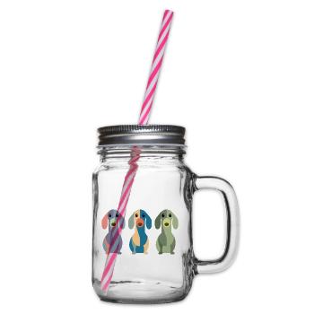 Dachshund Dackel - Henkelglas mit Schraubdeckel - Klar - Rechts