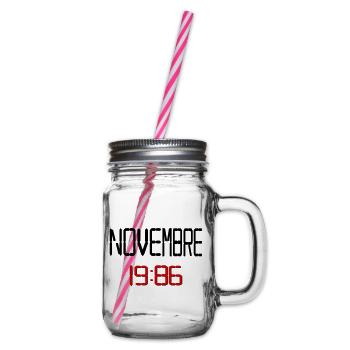 Geburtstag, November 1986 Französisch - Henkelglas mit Schraubdeckel - Klar - Rechts