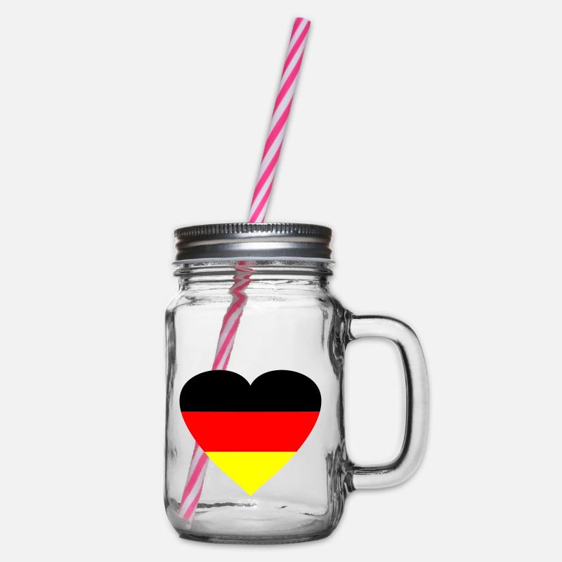 herz_deutschland2 - Henkelglas mit Schraubdeckel - Klar