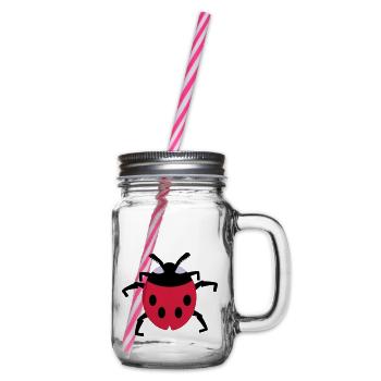 Marienkäfer / ladybug (3c) - Henkelglas mit Schraubdeckel - Klar - Rechts