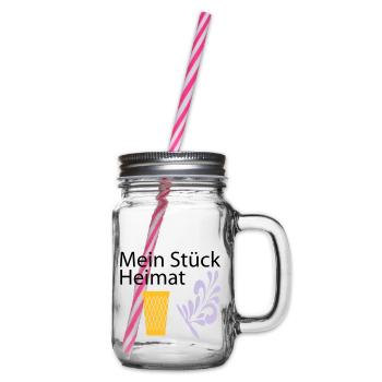 Meine Heimat Geripptes - Apfelwein - Henkelglas mit Schraubdeckel - Klar - Rechts
