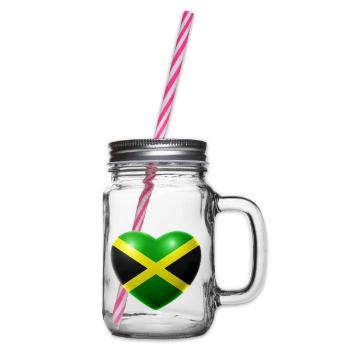 Herz (Jamaika / Jamaica) - Henkelglas mit Schraubdeckel - Klar - Rechts