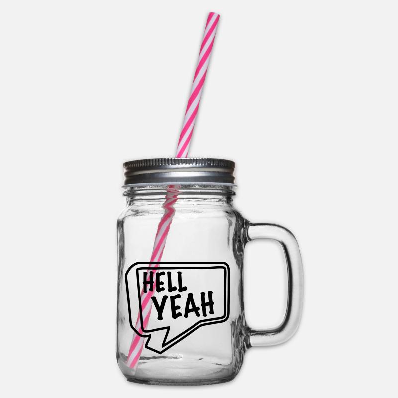 hell yeah - Henkelglas mit Schraubdeckel - Klar