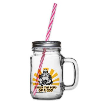 i have the body of a god - Glass jar with handle and screw cap - clear - Right
