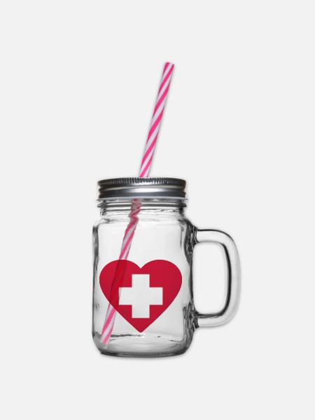 Medical__V075 - Henkelglas mit Schraubdeckel - Klar