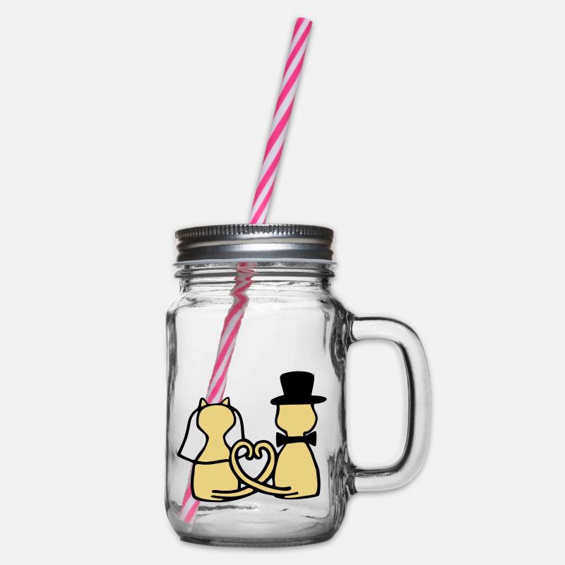 chat mariage - Bocal à boisson - transparent