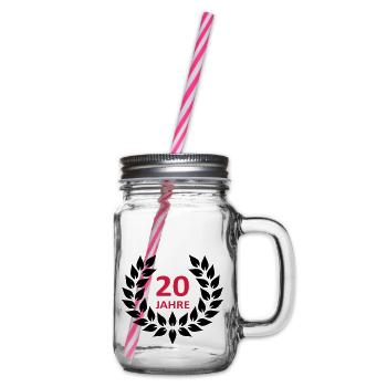Lorbeerkranz - 20 Jahre - Henkelglas mit Schraubdeckel - Klar - Rechts