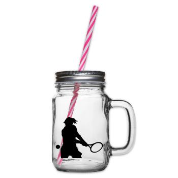 Tennis - Glass jar with handle and screw cap - clear - Right