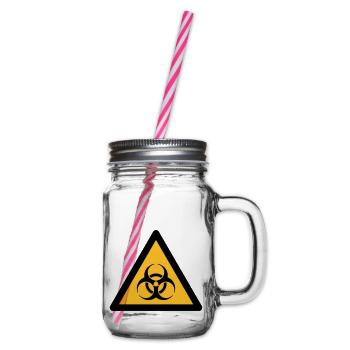 Gefahrensymbol - Biohazard (2-farbig) - Henkelglas mit Schraubdeckel - Klar - Rechts
