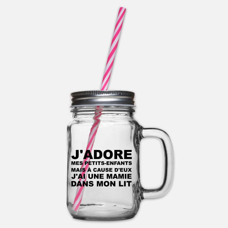 Mamie dans mon lit - Bocal à boisson - transparent