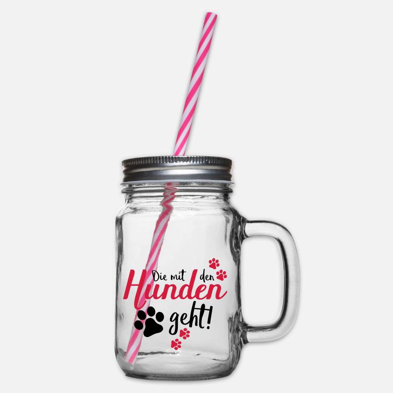 die mit den hunden geht - Henkelglas mit Schraubdeckel - Klar