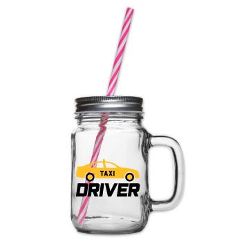 Taxi driver (Auto) - Henkelglas mit Schraubdeckel - Klar - Rechts