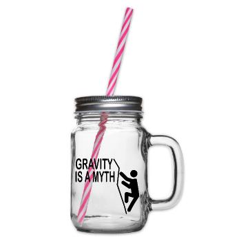 Bouldering Climbing Climbing - Glass jar with handle and screw cap - clear - Right