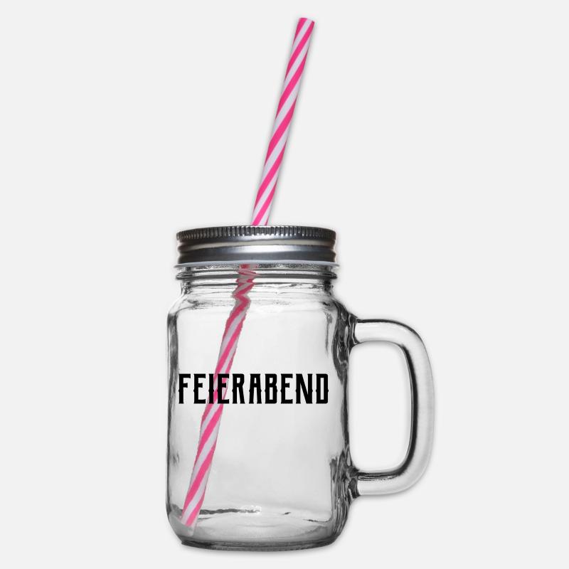Feierabend - Henkelglas mit Schraubdeckel - Klar