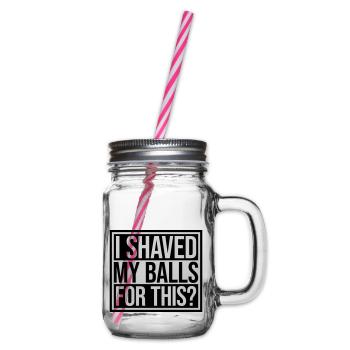 I shaved my balls - Glass jar with handle and screw cap - clear - Right