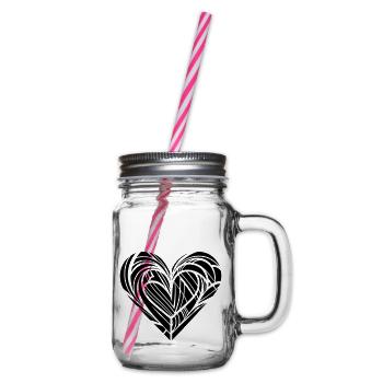 Creative ornate heart for valetnine day - Glass jar with handle and screw cap - clear - Right