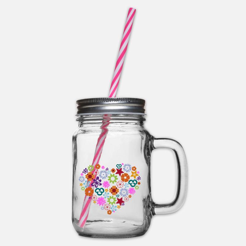Coração de flores - Bocal à boisson - transparent