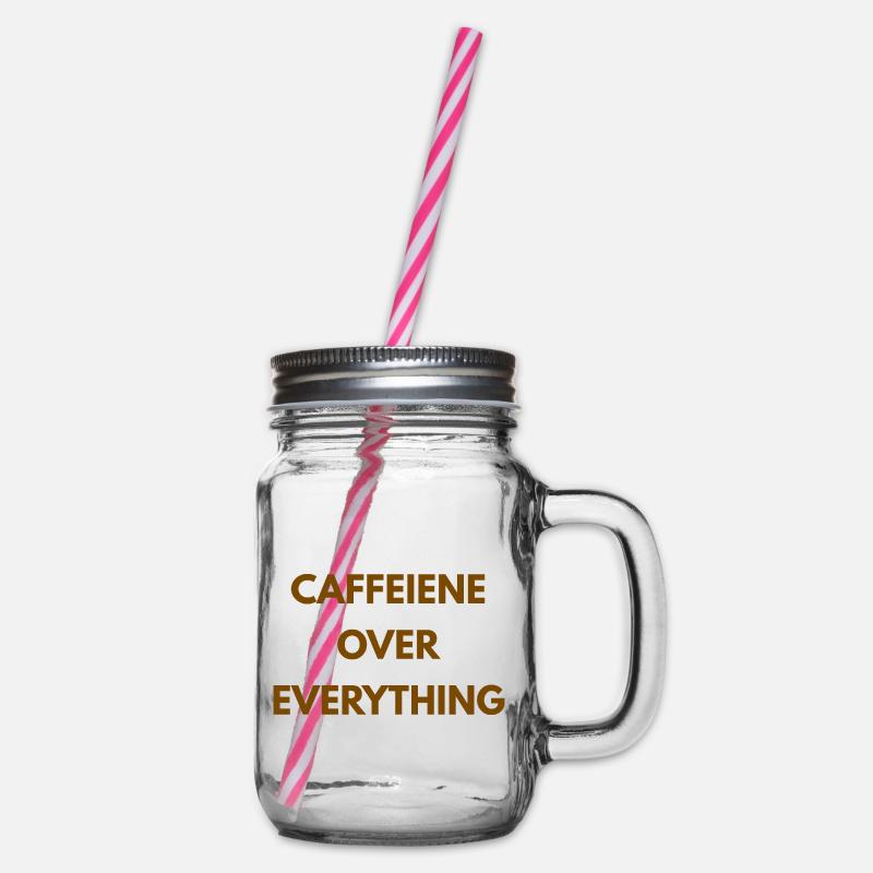 Caffeine Over Everything Minimal Coffee Design - Bocal à boisson - transparent