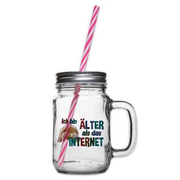 Älter als das Internet - Schildkröte - Henkelglas mit Schraubdeckel - Klar - Rechts