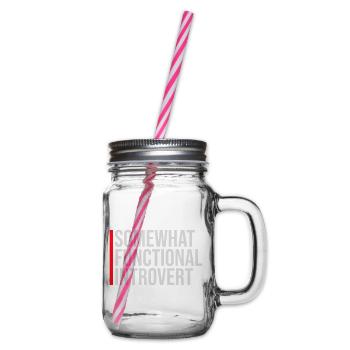 Somewhat Functional Introvert Spruch Logo Text - Henkelglas mit Schraubdeckel - Klar - Rechts